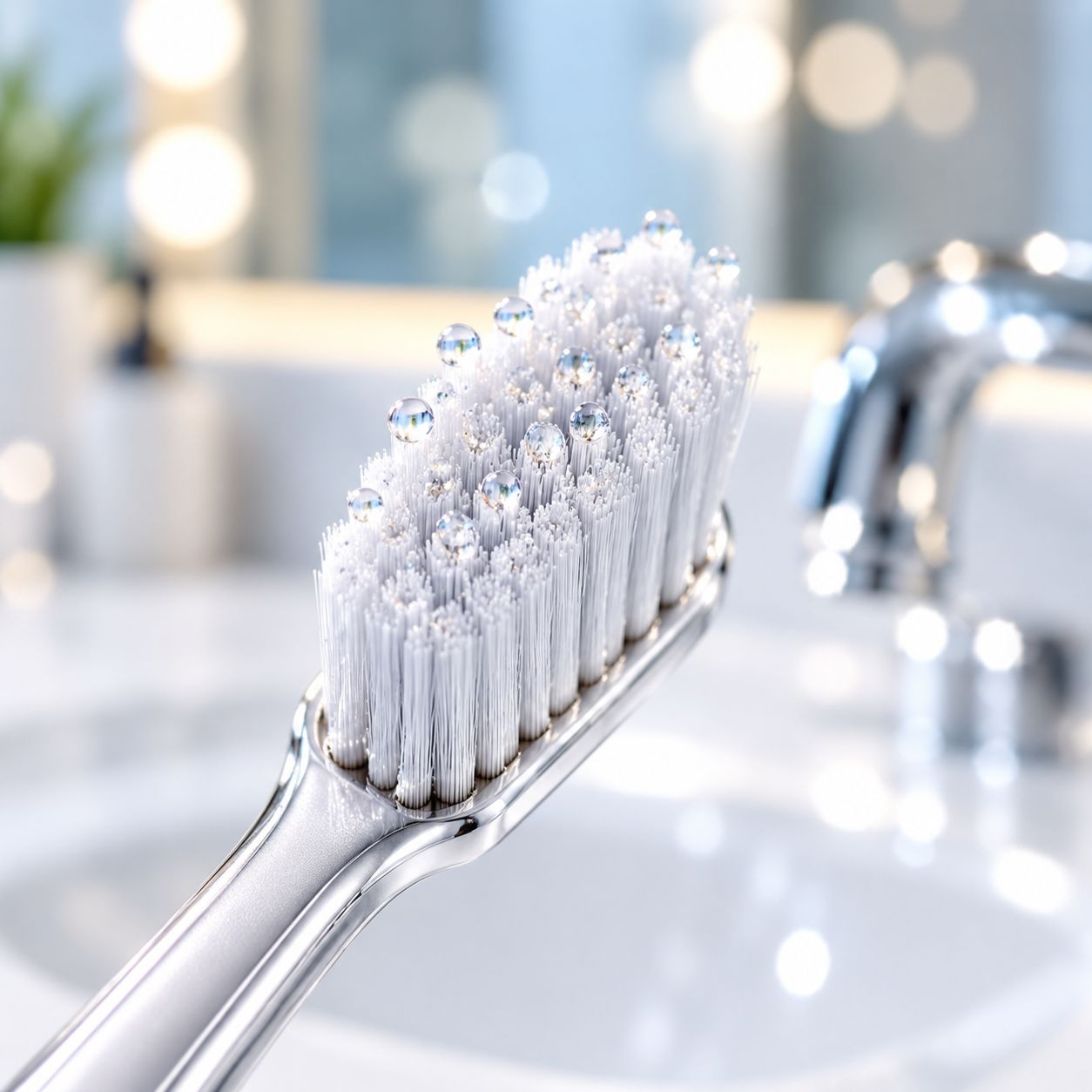 Household Gold Double Pack Adult Toothbrush with Soft Durable Bristles