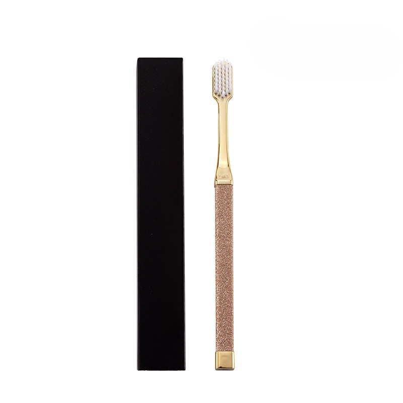 Household Gold Double Pack Adult Toothbrush with Soft Durable Bristles