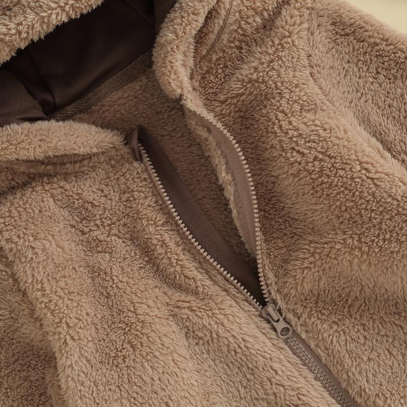 Baby Bear Ear Fleece Jumpsuit Lifestyle - Image 6
