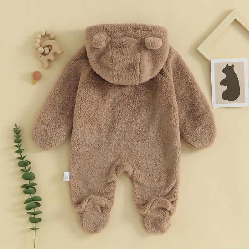 Baby Bear Ear Fleece Jumpsuit Lifestyle - Image 4