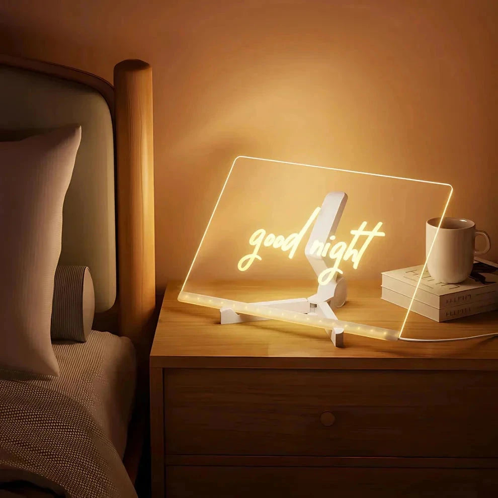 LED drawing board used as a warm bedside night light