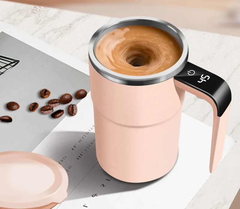 Electric self-stirring coffee mug – Pink