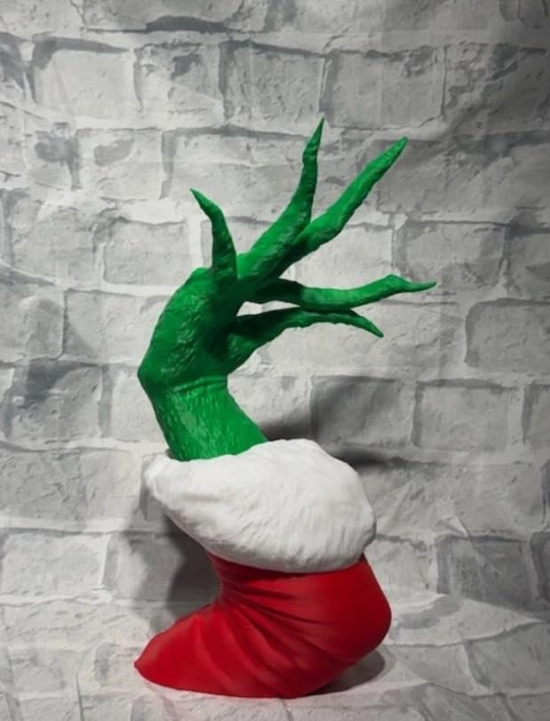 Grinch Christmas Ornament Hanger – Wall-Mounted Hand Organizer