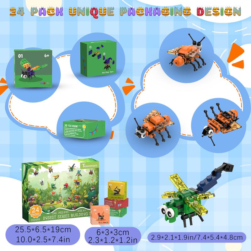 TENHORSES 24 Pack Insect Building Set - Photo 5