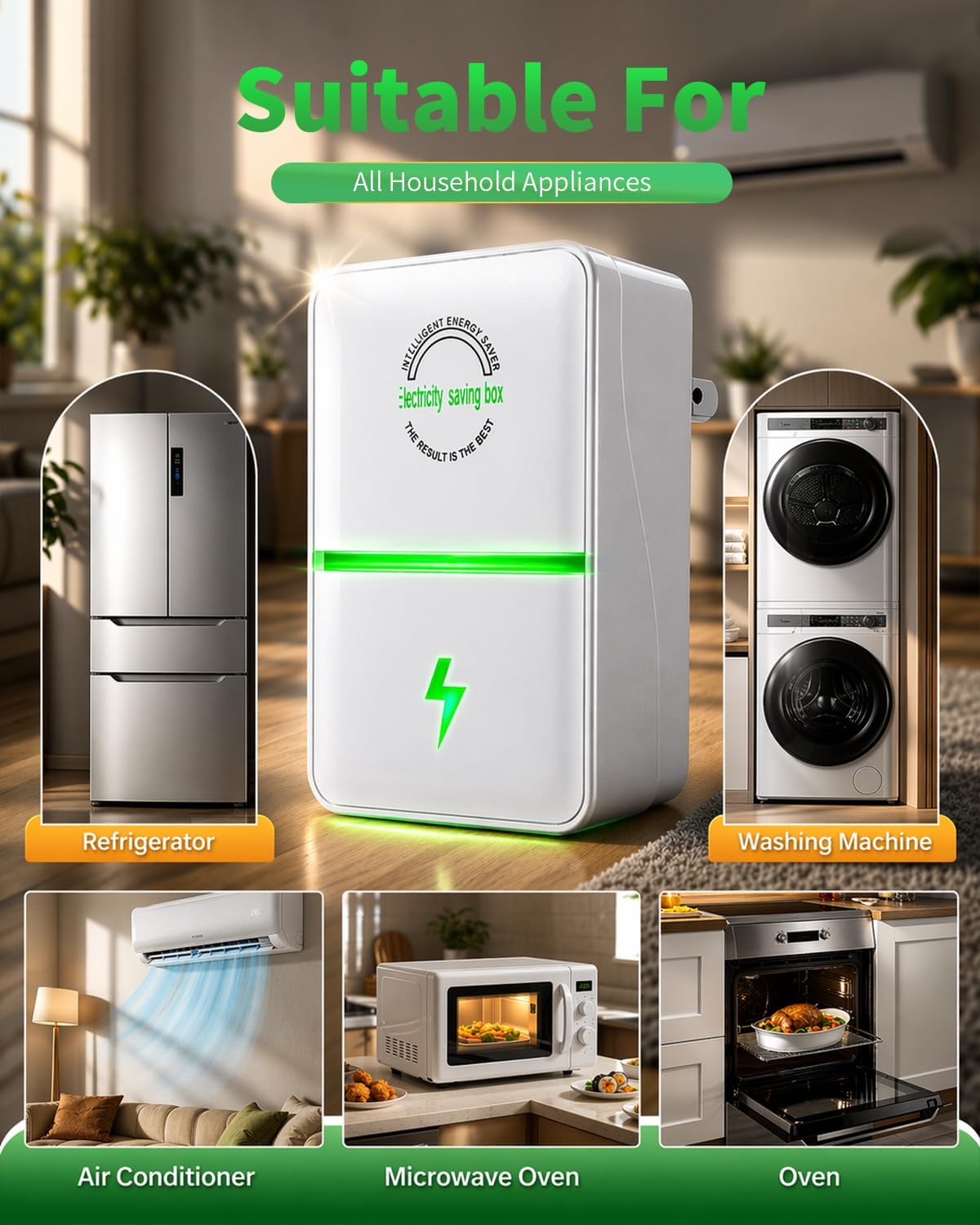 Energy saver plug for air conditioners, refrigerators and home appliances