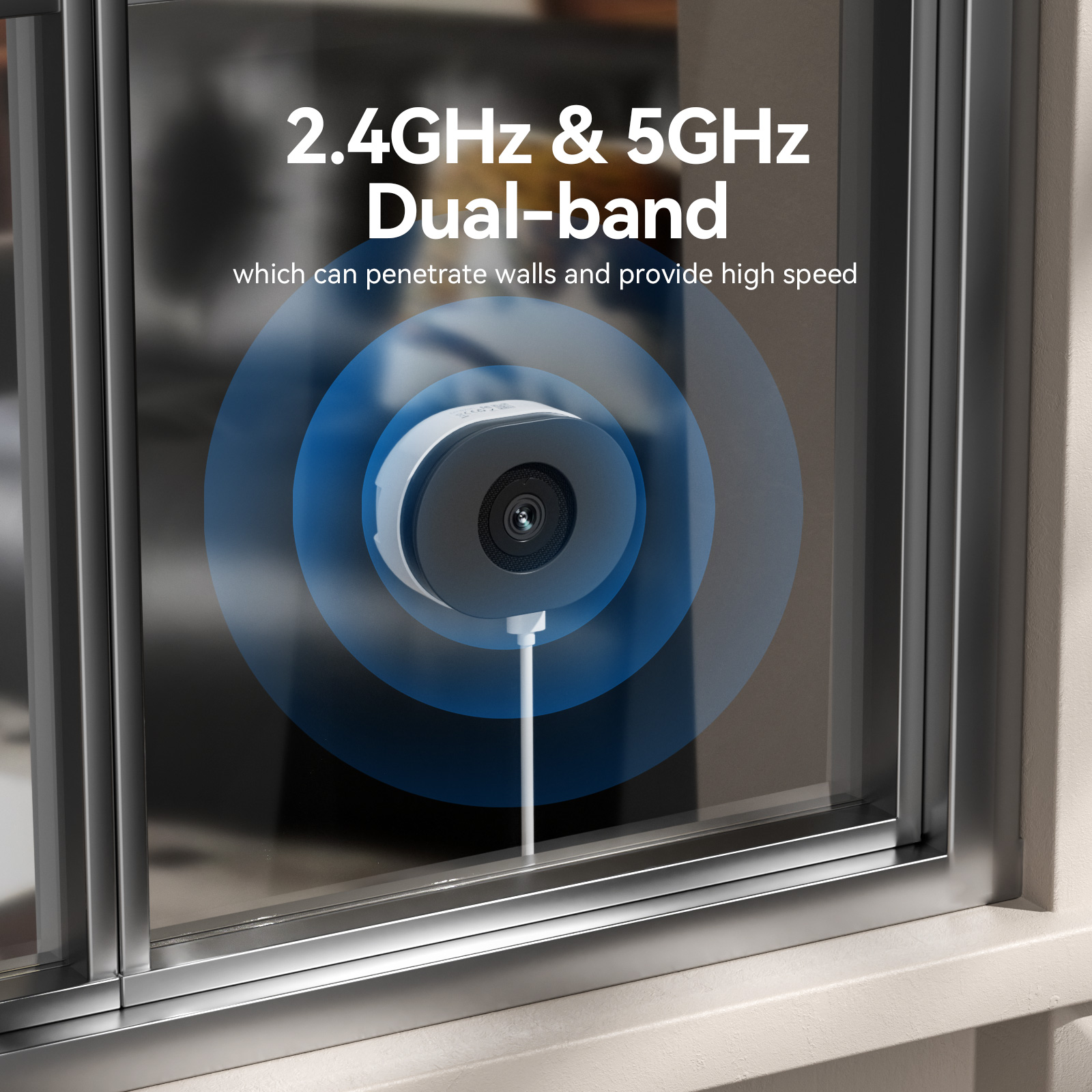2K 4MP UHD window camera with dual-band Wi-Fi