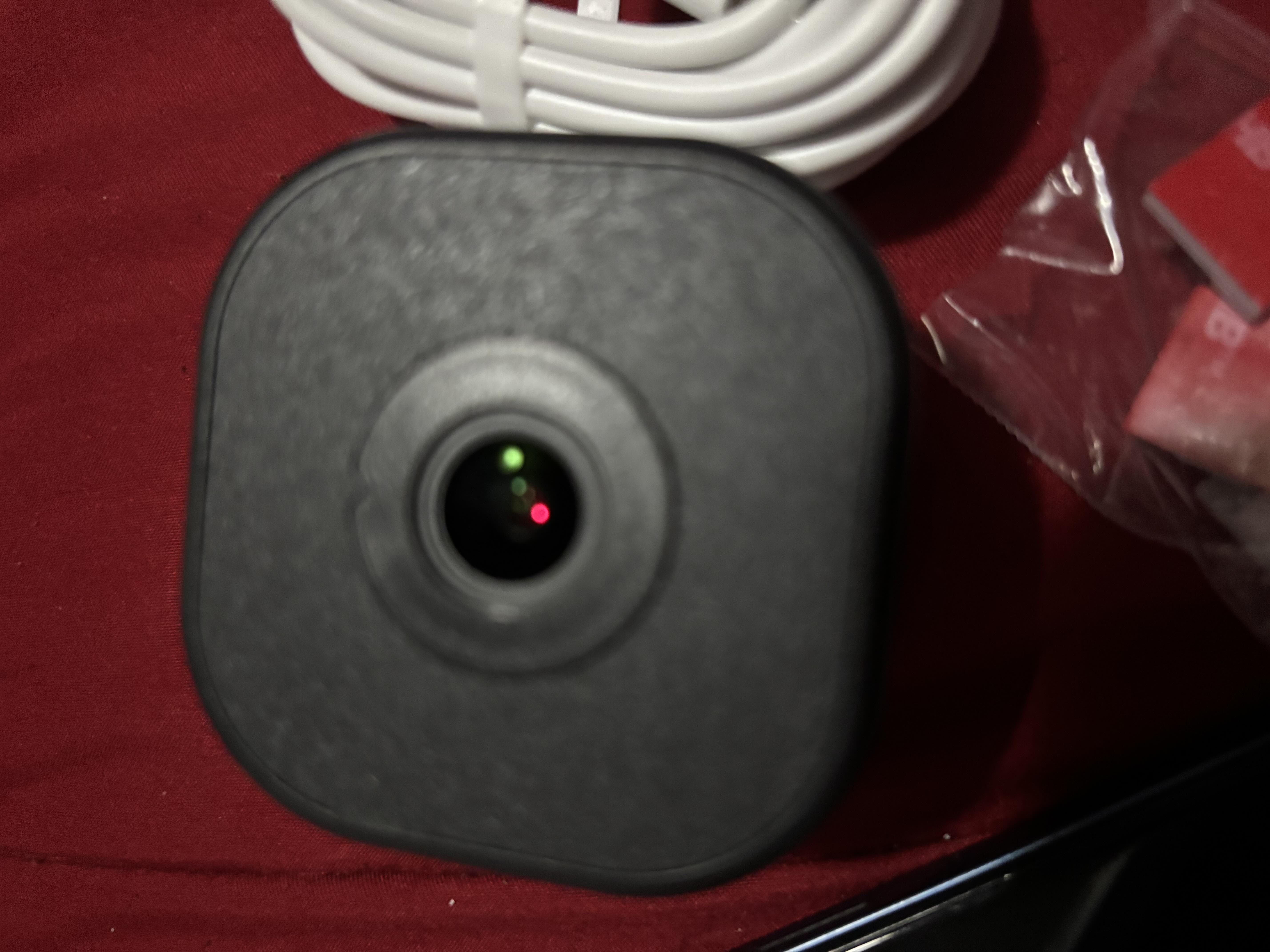 Window camera lens close-up