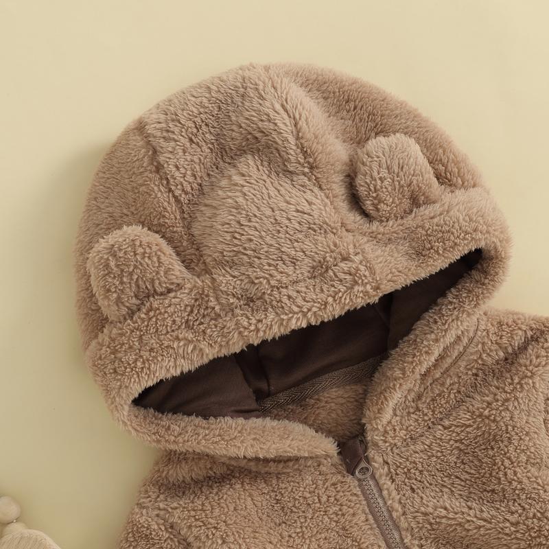 Baby Bear Ear Fleece Jumpsuit Lifestyle - Image 5