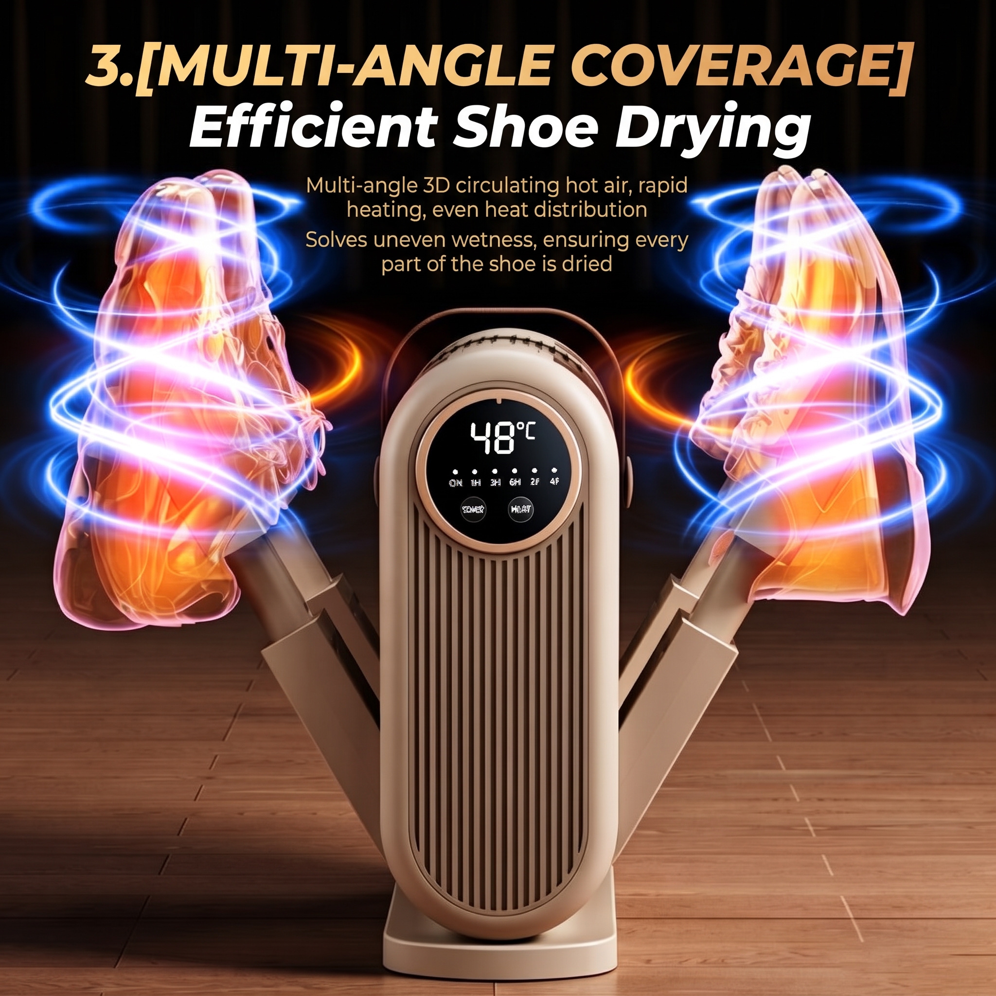 👞⚡New Electric Shoe Dryer with UV Light & Timer, Portable Boot Dryer for 2–3 Pairs, 48°C Smart Constant Heat Footwear Deodorizer Warmer for Sneakers, Ski Boots, Gloves, Socks