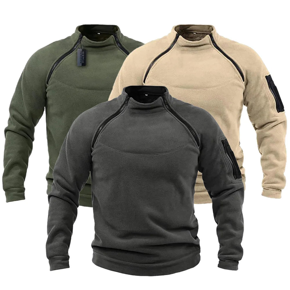 Tactical Fleece Hoodie - Windproof Thermal Pullover for Field & Range