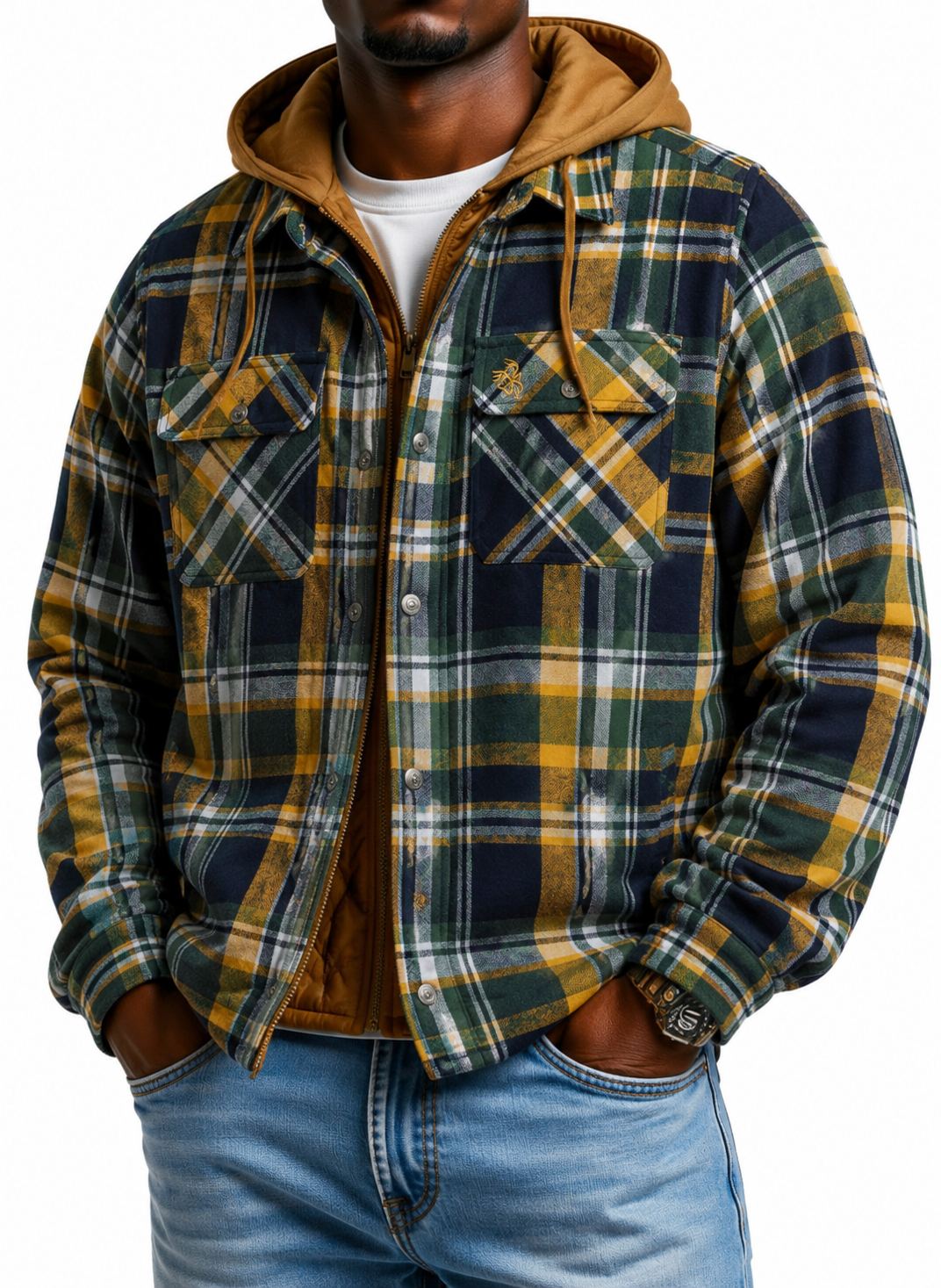 Men's Maplewood Hooded Flannel Shirt Jacket