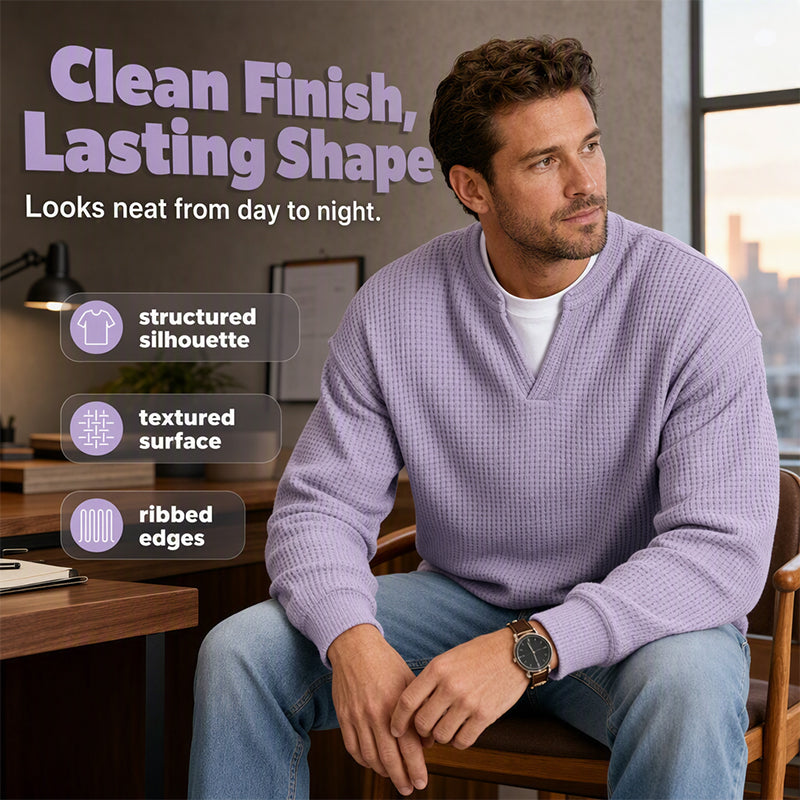 ⏰ Last Day 69% Off 🔥Layered Comfort Waffle Tee