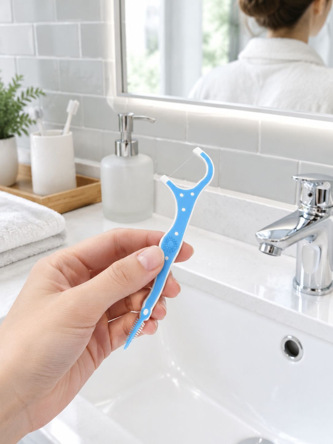 English Packaging Dental Floss Sticks for International Markets