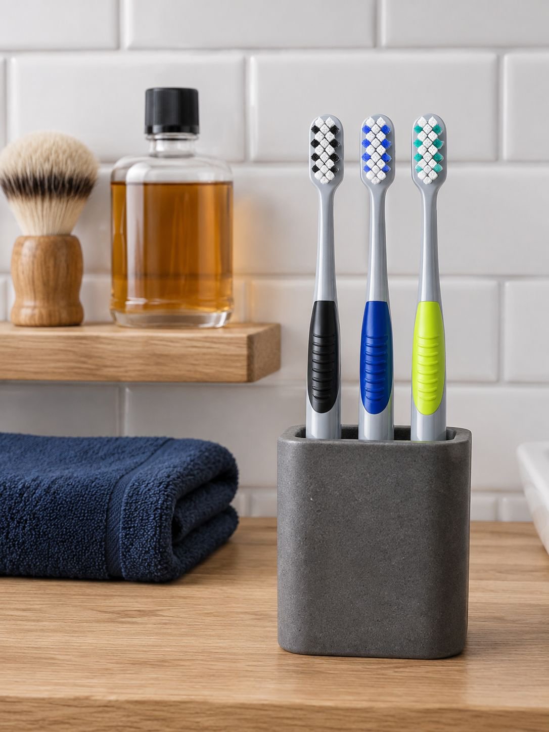High-quality hard-bristle toothbrush designed for men