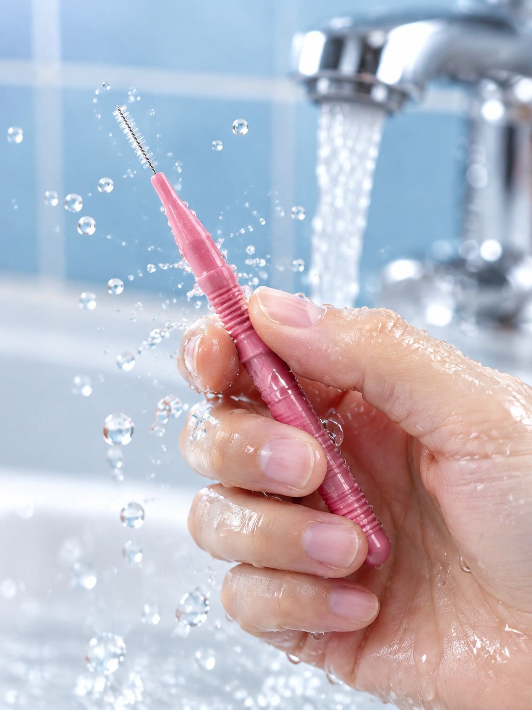 Tooth protection with interdental cleaning brush