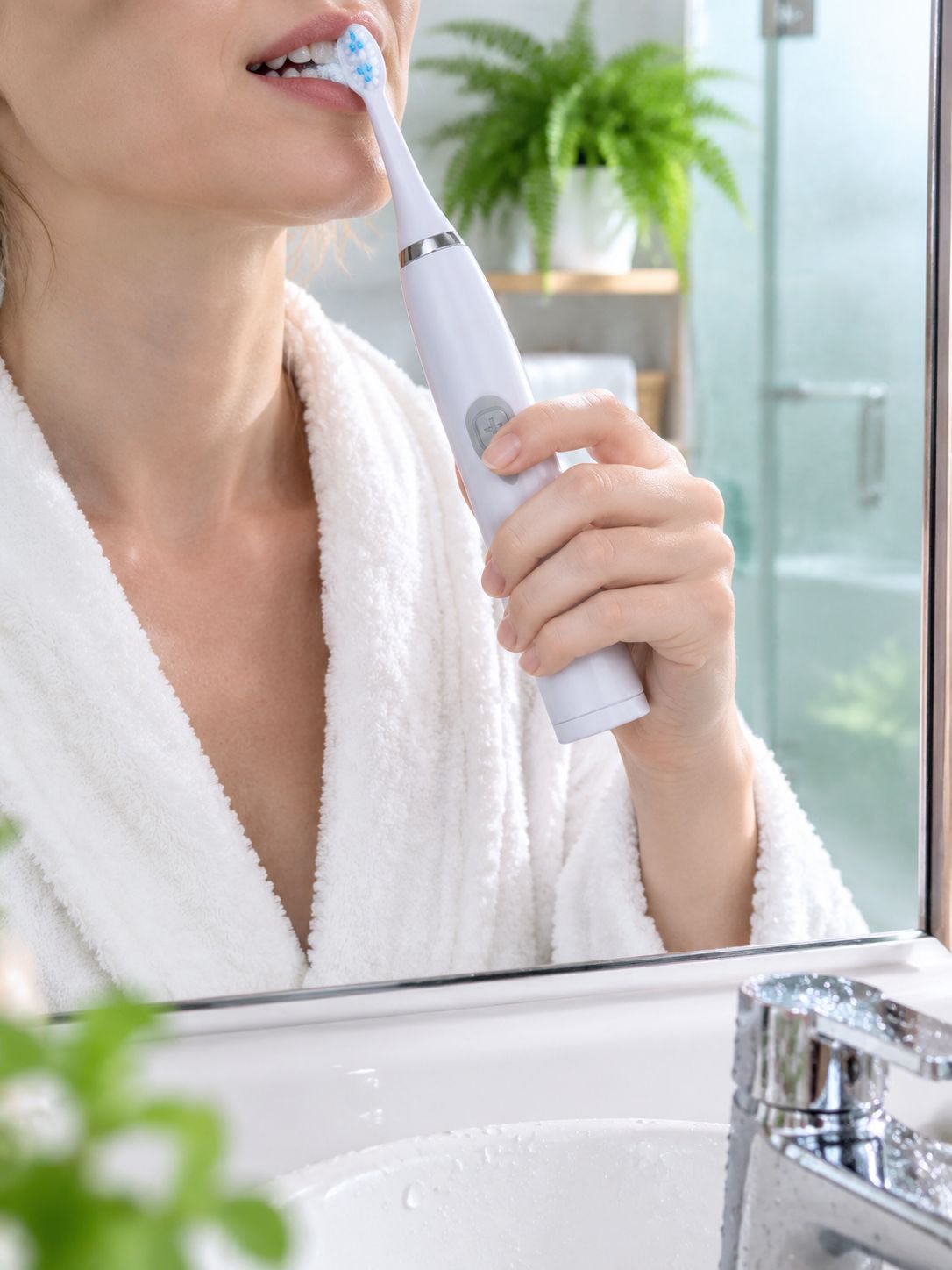 Electric toothbrush head with soft bristles by Hilton