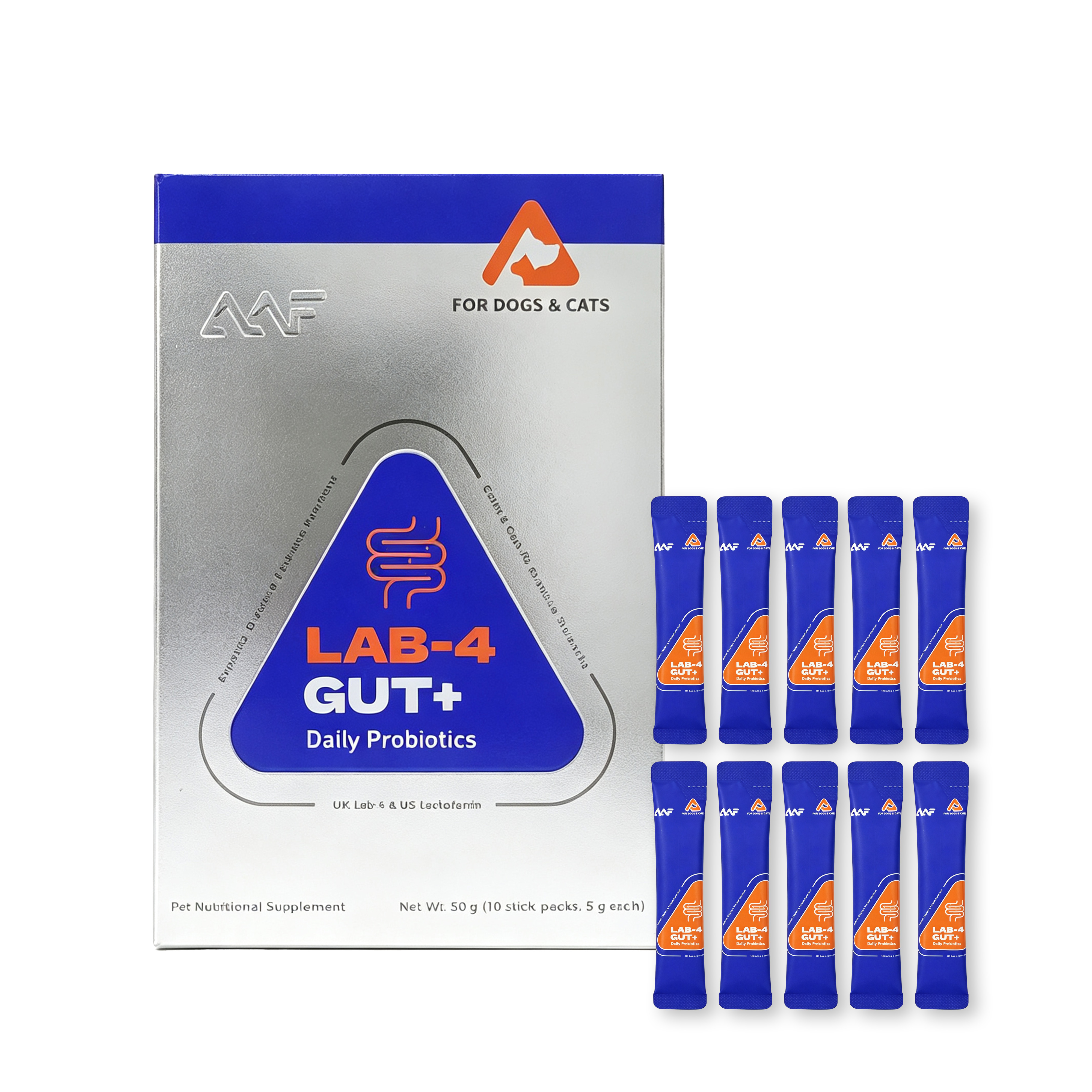 LAB-4 GUT+ Daily Probiotics for Dogs & Cats — Supports Digestive Health, Gut Flora Balance & Immune Function with 4 Trillion CFU
