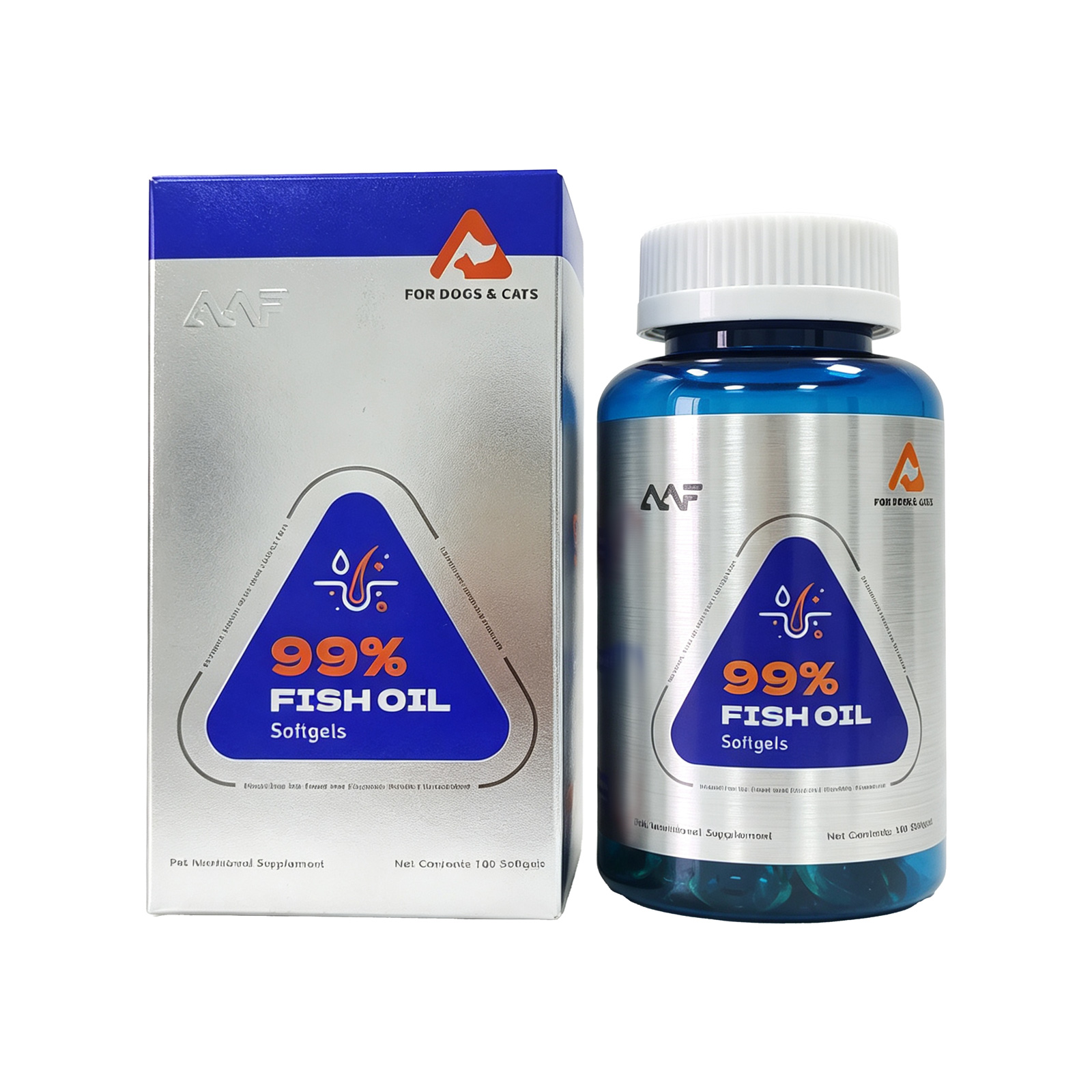 Cat Food + Fish Oil Bundle – Skin, Coat & Joint Support, 750g + 100 Softgels