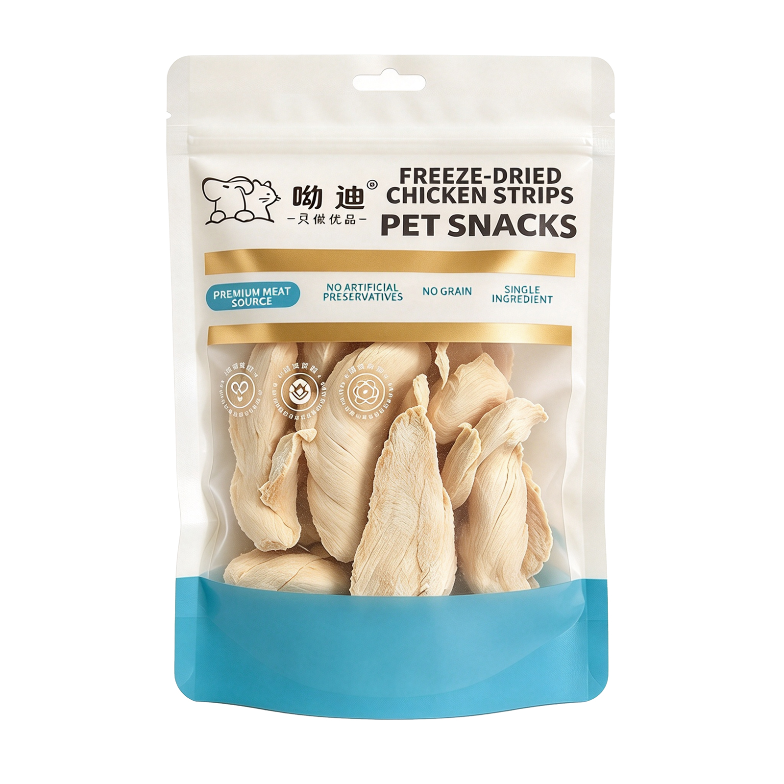 Freeze-Dried Chicken Strips for Dogs & Cats – 100g | Single Ingredient, 69% Protein | Whole Chicken Breast | Grain-Free, No Additives | Training Treats & Food Topper | All Life Stages