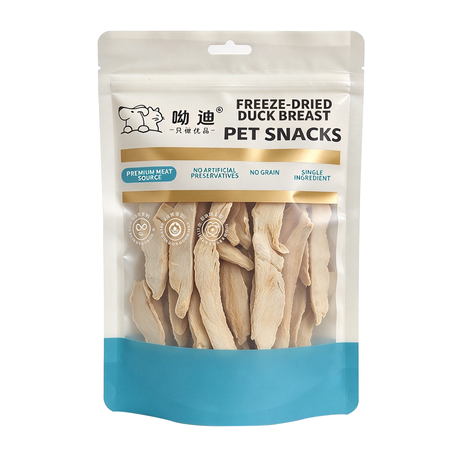 Freeze-Dried Duck Breast Strips for Dogs & Cats – 100g | Single Ingredient, 65% Protein | Whole Duck Breast | Grain-Free, No Additives | Training Treats & Food Topper | All Life Stages