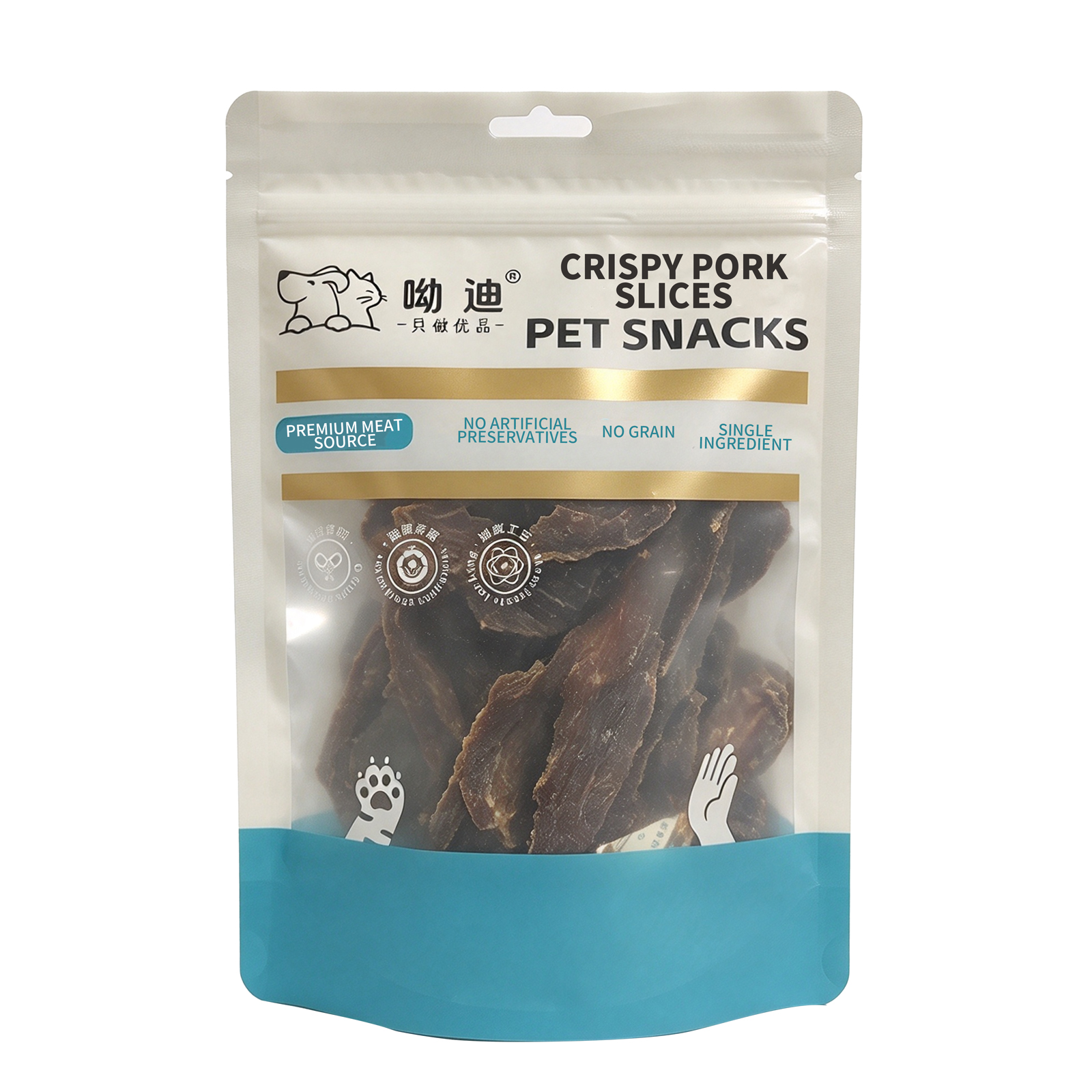 Air-Dried Pork Slices for Dogs & Cats – 100g | Single Ingredient, 65% Protein | Grain-Free, No Additives | Training Treats & Food Topper | All Life Stages