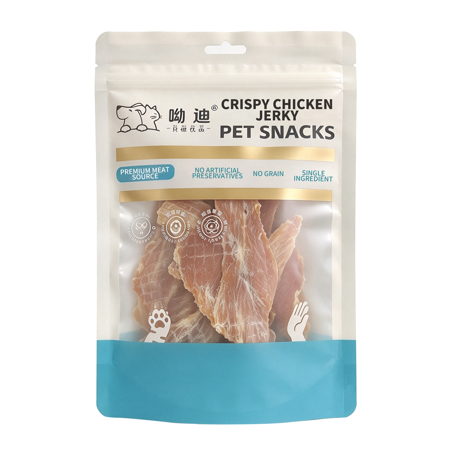 Air-Dried Crispy Chicken Jerky Slices for Dogs & Cats – 100g | Single Ingredient, 69% Protein | Thick-Cut & Crunchy | Grain-Free, No Additives | Training Treats & Food Topper | All Life Stages