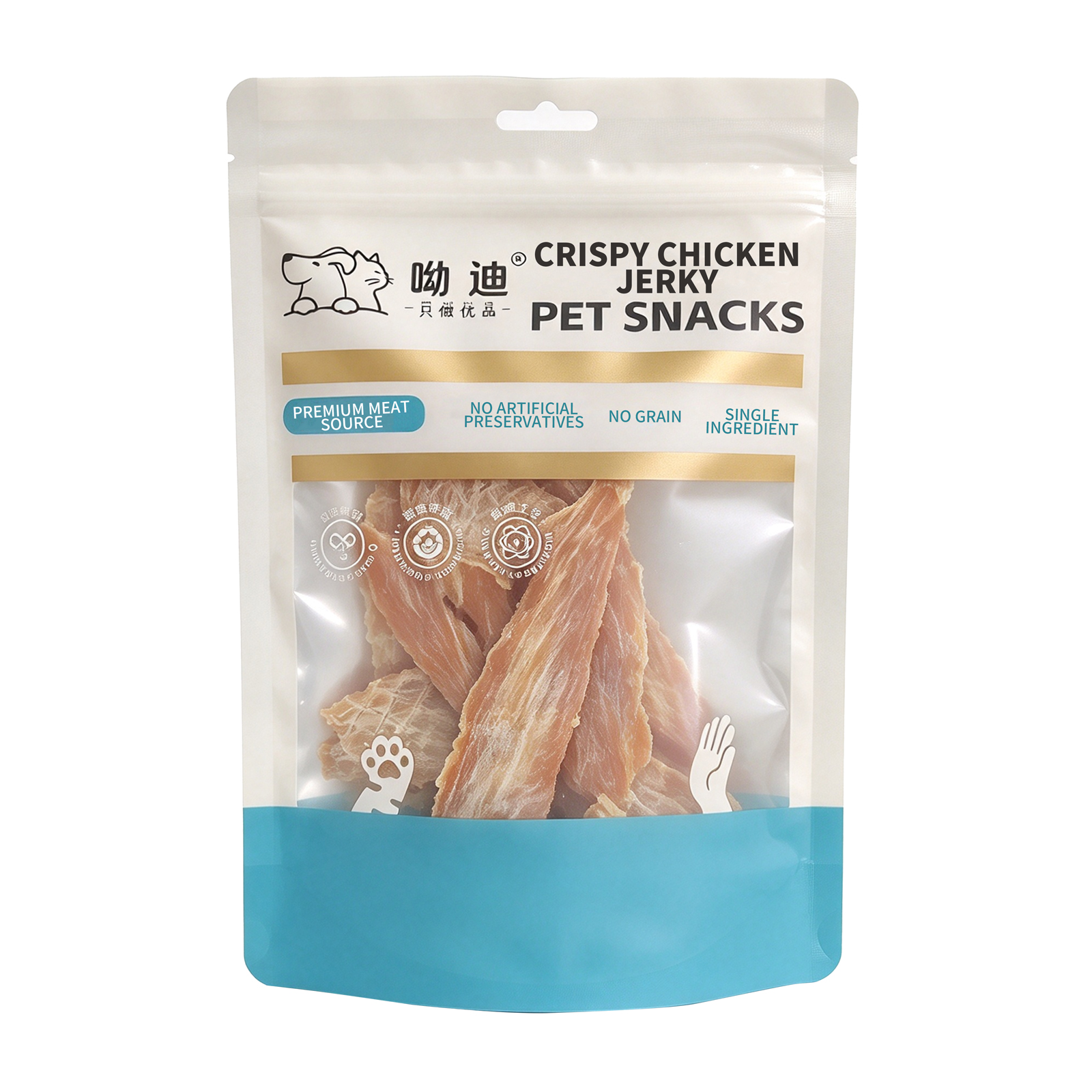 Air-Dried Crispy Chicken Jerky Strips for Dogs & Cats – 100g | Single Ingredient, 69% Protein | Thick-Cut & Crunchy | Grain-Free, No Additives | Training Treats & Food Topper | All Life Stages