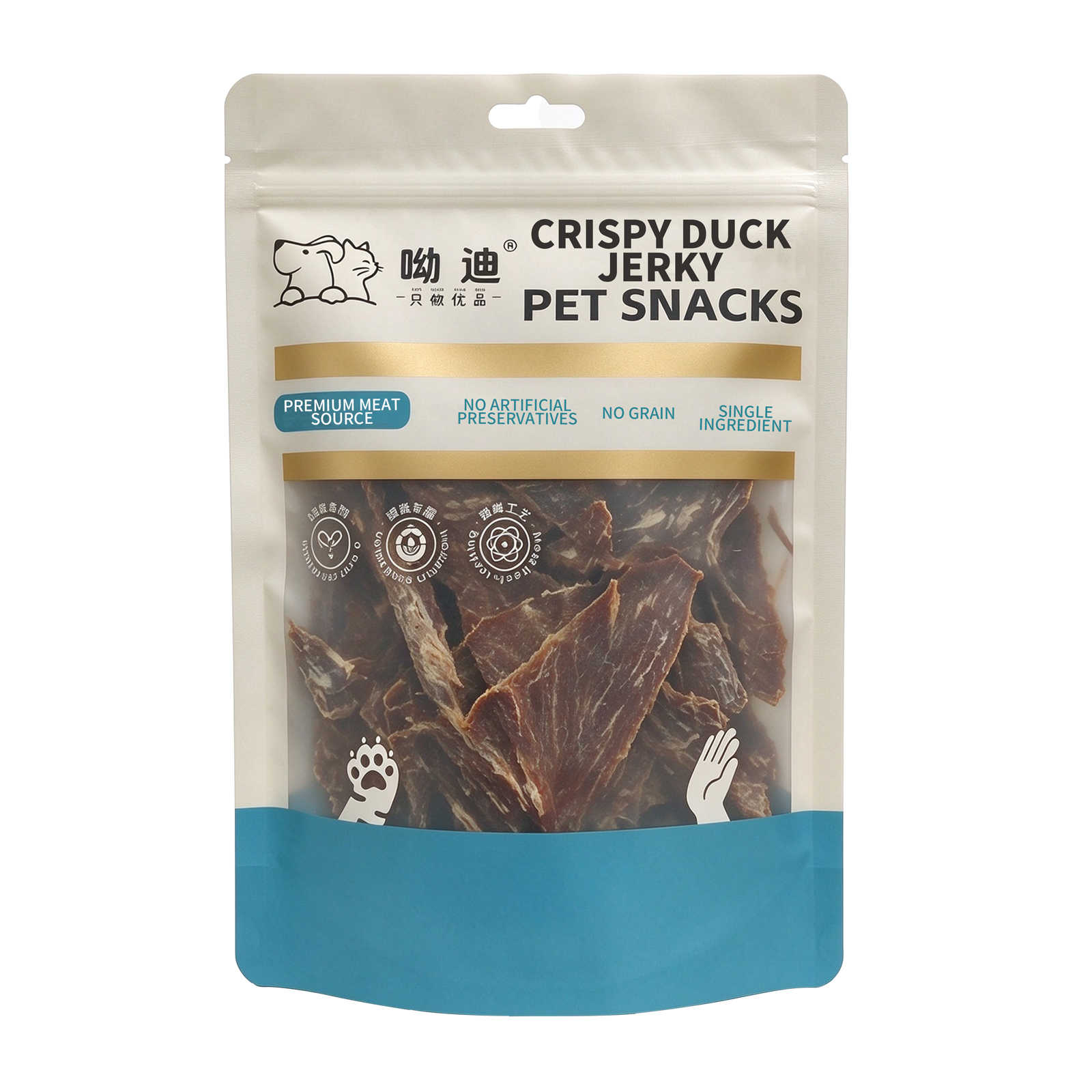 Air-Dried Crispy Duck Jerky Slices for Dogs & Cats – 100g | Single Ingredient, 65% Protein | Thick-Cut & Crunchy | Grain-Free, No Additives | Training Treats & Food Topper | All Life Stages