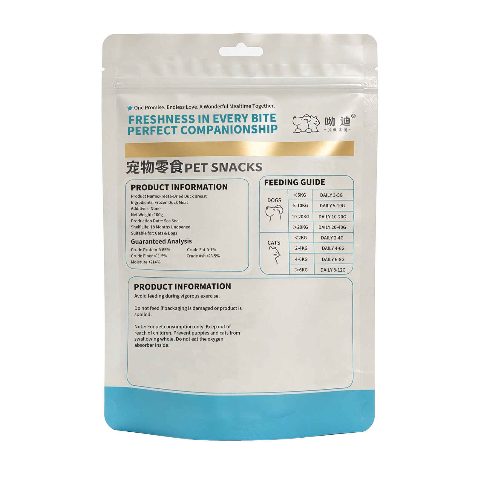 Freeze-Dried Duck Breast Strips for Dogs & Cats – 100g | Single Ingredient, 65% Protein | Whole Duck Breast | Grain-Free, No Additives | Training Treats & Food Topper | All Life Stages
