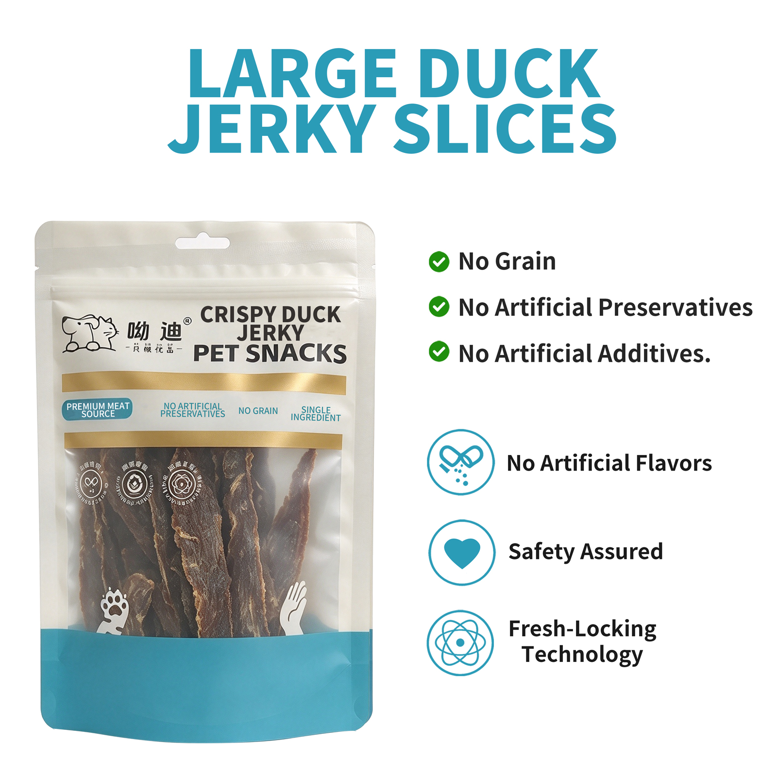 Air-Dried Crispy Duck Slices for Dogs & Cats – 100g | Single Ingredient, 65% Protein | Thick-Cut & Crunchy | Grain-Free, No Additives | Training Treats & Food Topper | All Life Stages