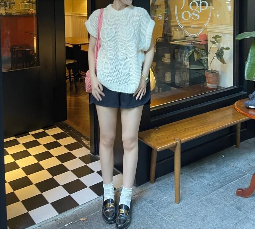 LOUIS VUIT jacquard cut-out knit sweater