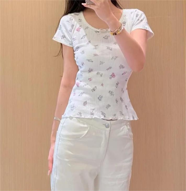 CHANE25SS Floral Bow Short Sleeve