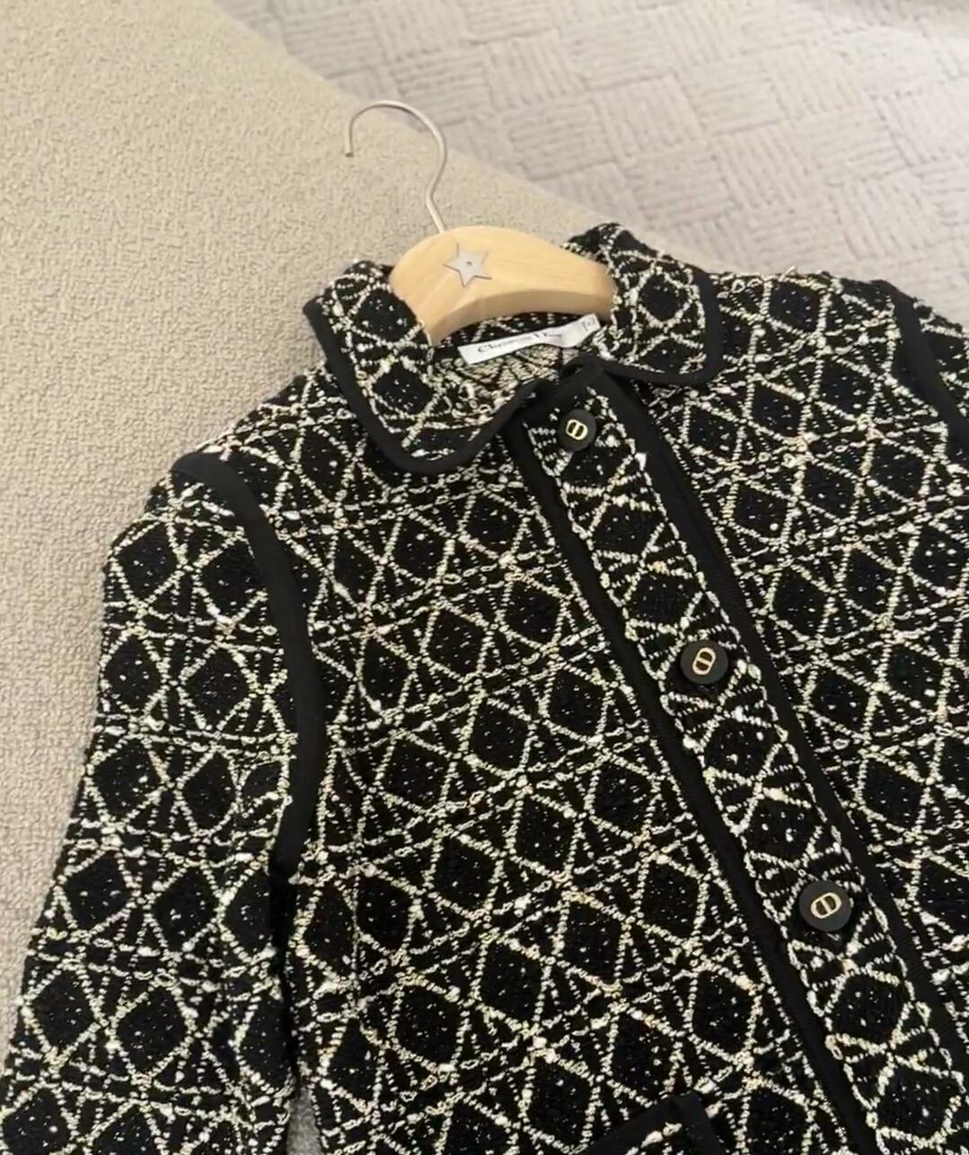 DOR Suit Tweed Rattan Plaid Embroidery