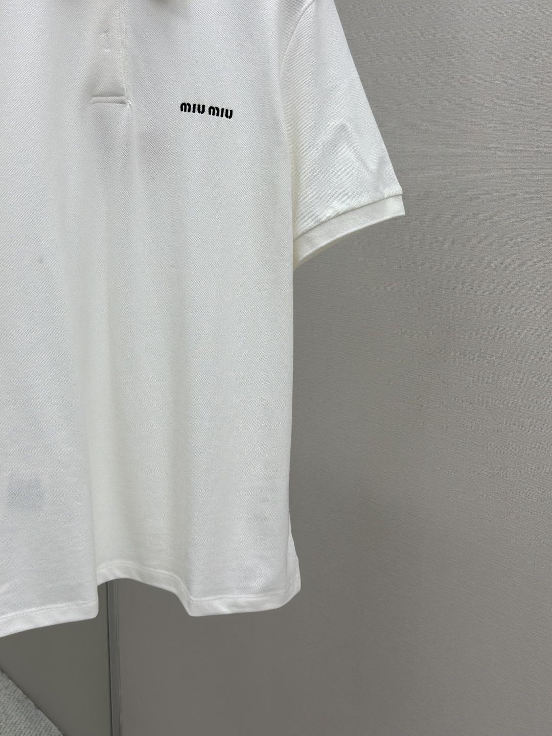 MIU25SS embroidered logo lapel polo shirt