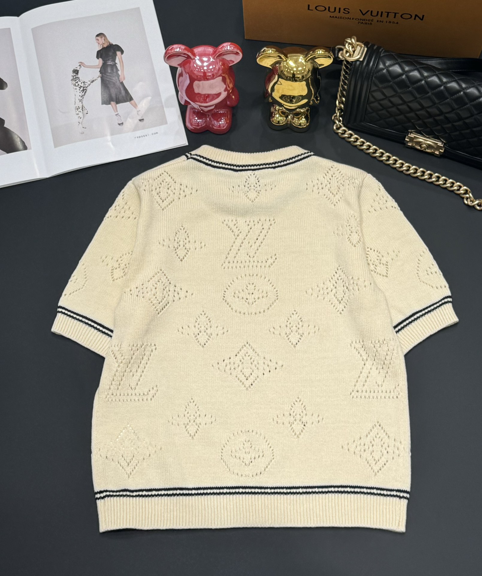 Louis vuit25SS round neck knit short sleeve
