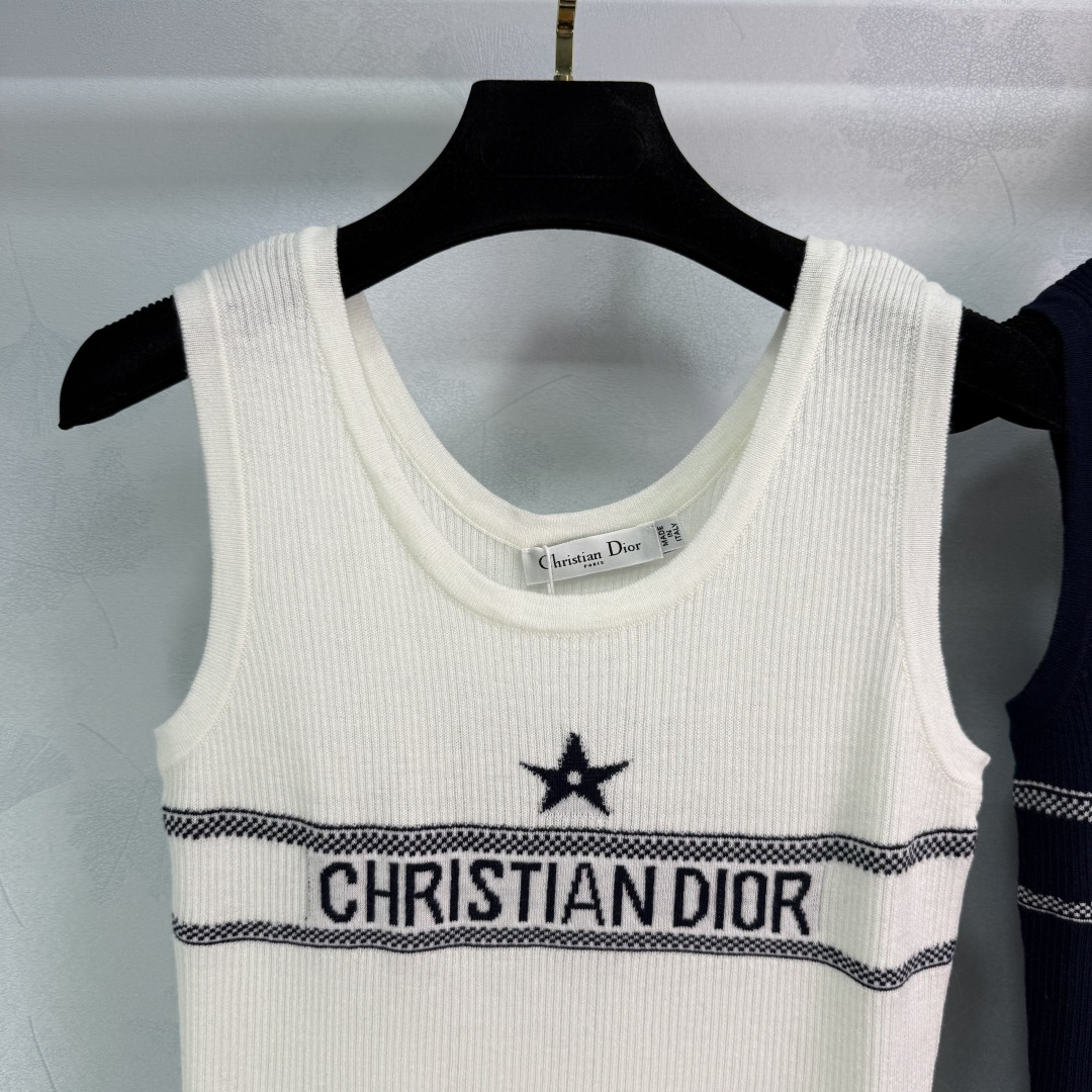 DIO25SS Colour Block Logo Knit Tank Top