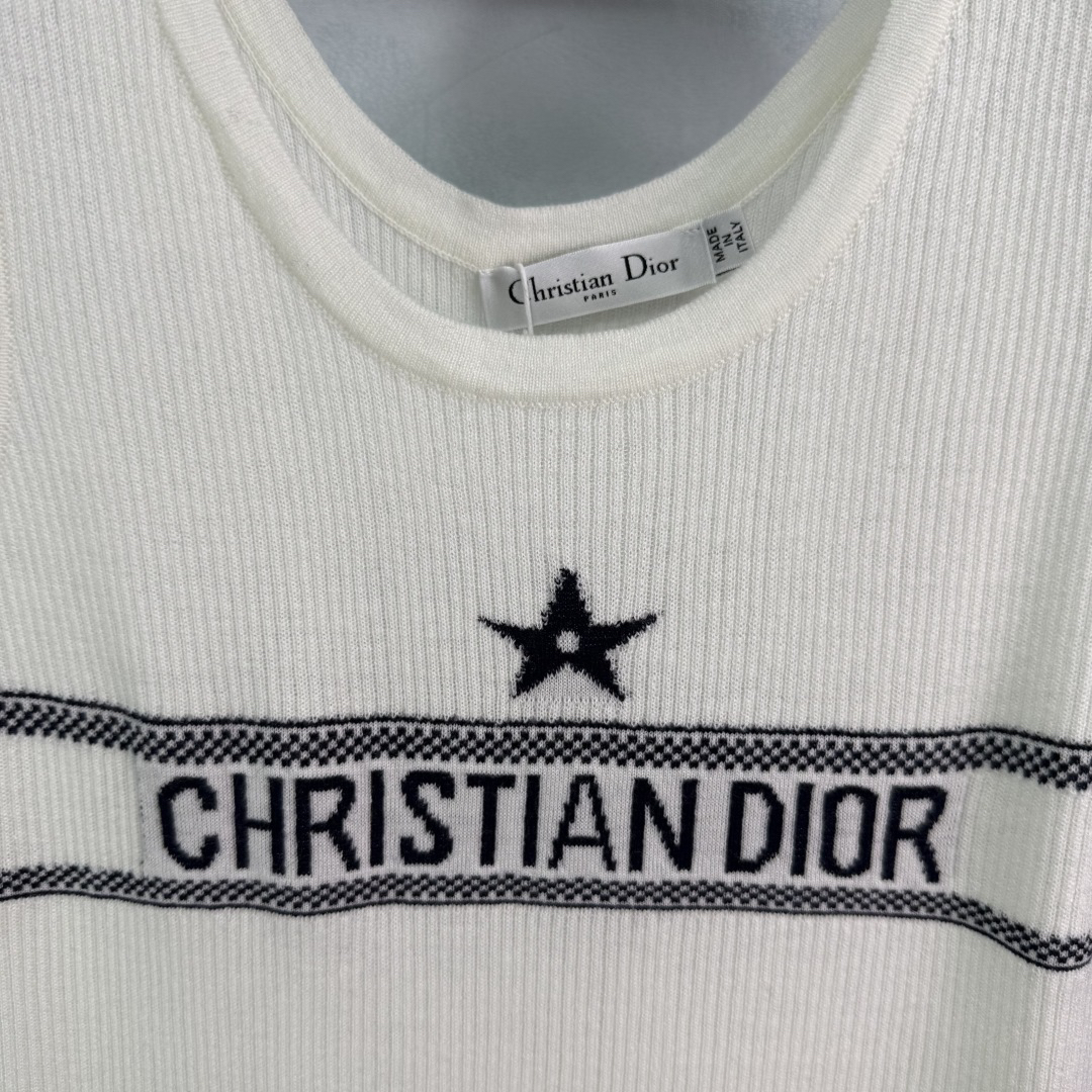 DIO25SS Colour Block Logo Knit Tank Top