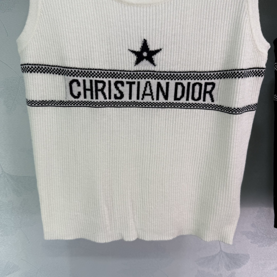 DIO25SS Colour Block Logo Knit Tank Top