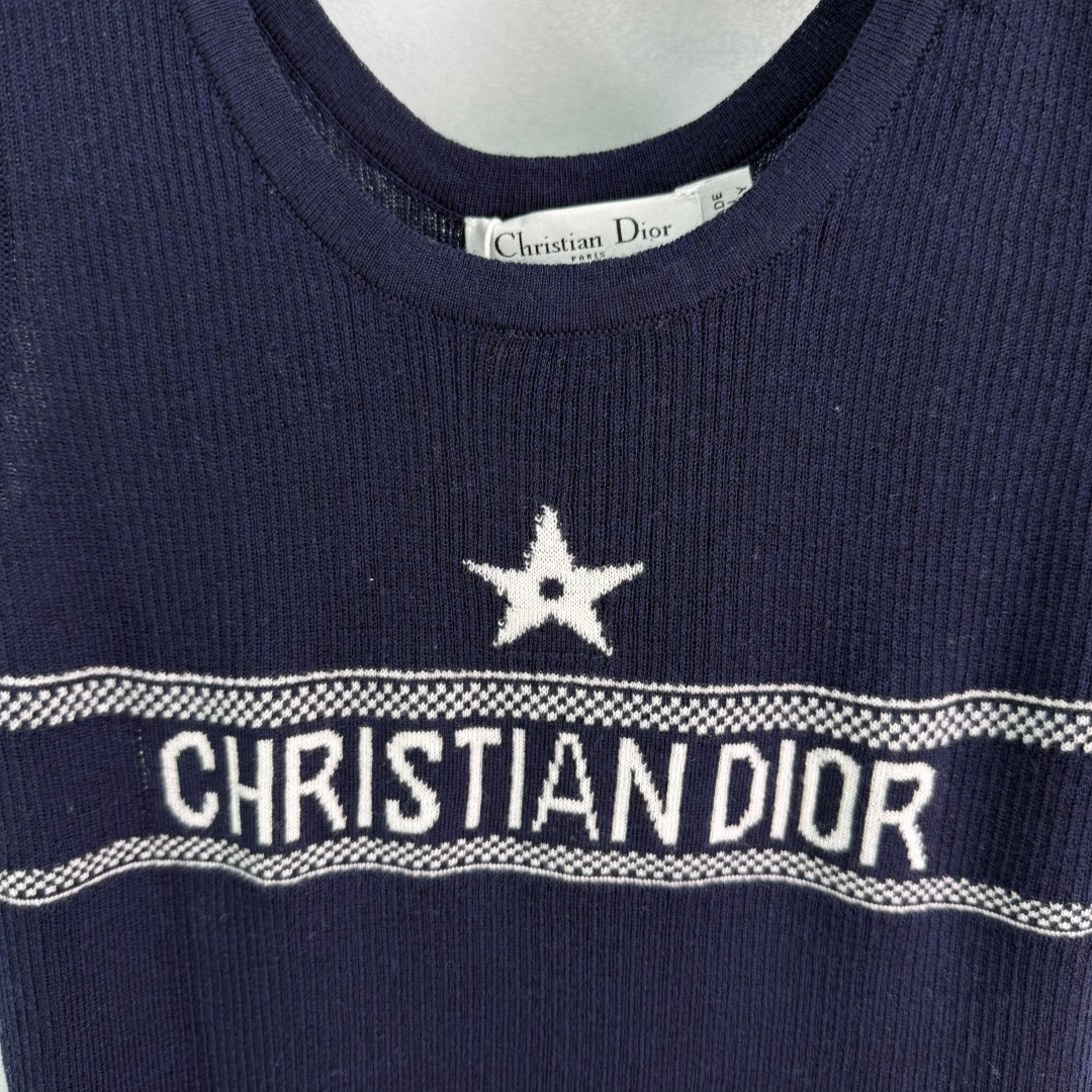 DIO25SS Colour Block Logo Knit Tank Top