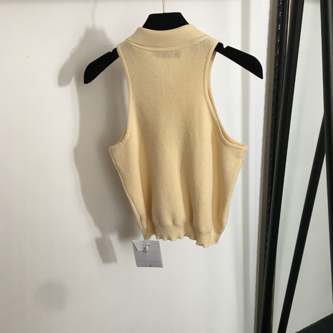 DIO25SS Embroidered Lapel Tank Top Shorts Set