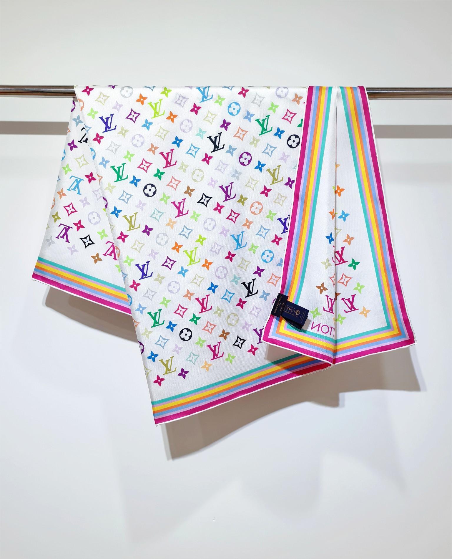 Louis Vuit Reversible 90x90cm Twill Silk Square Scarf