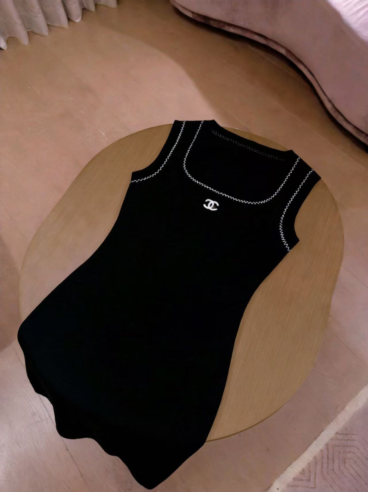 CC style Black Knit Tank Dress