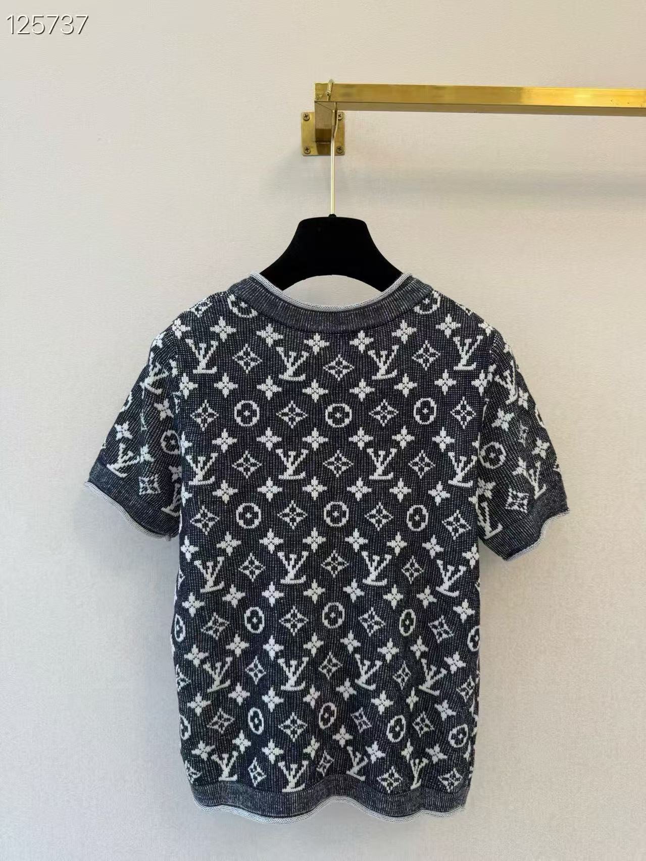 LV Classic Monogram Short-Sleeve Knit Cardigan