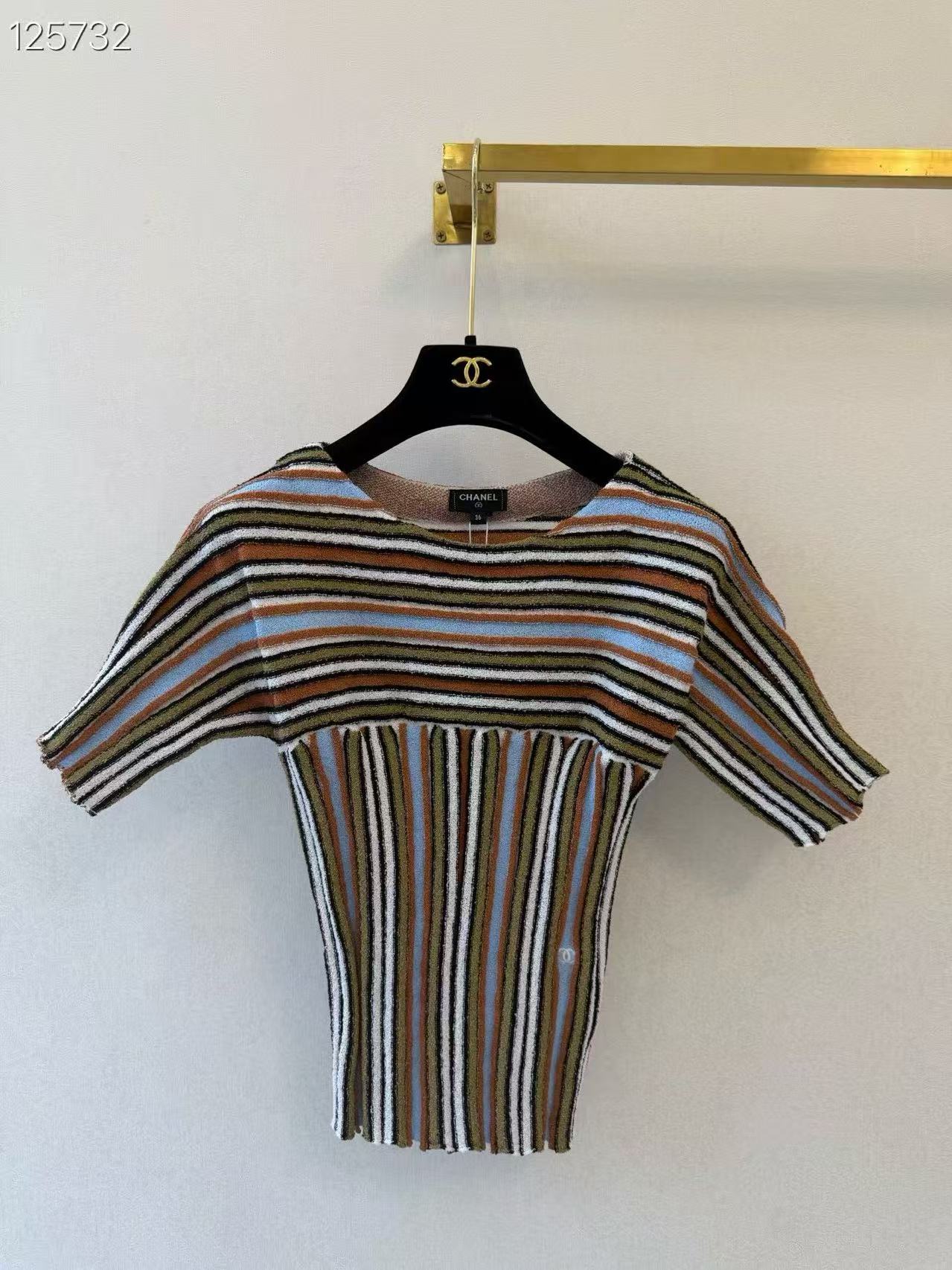 CC Color-Block Striped Knit Tee