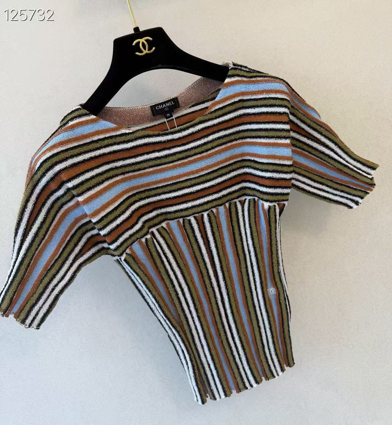 CC Color-Block Striped Knit Tee