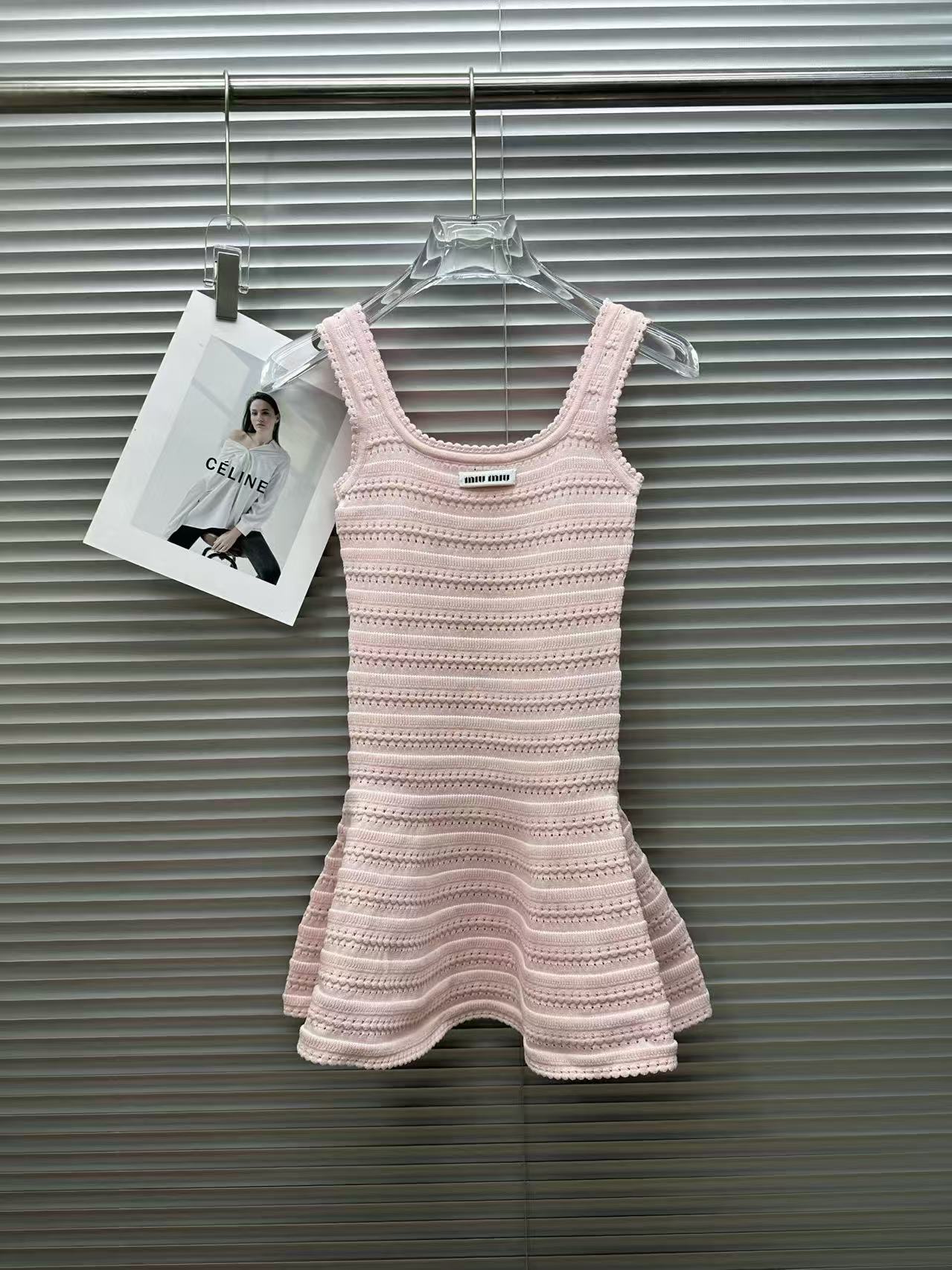 MIU Striped Fishtail Knit Tank Dress