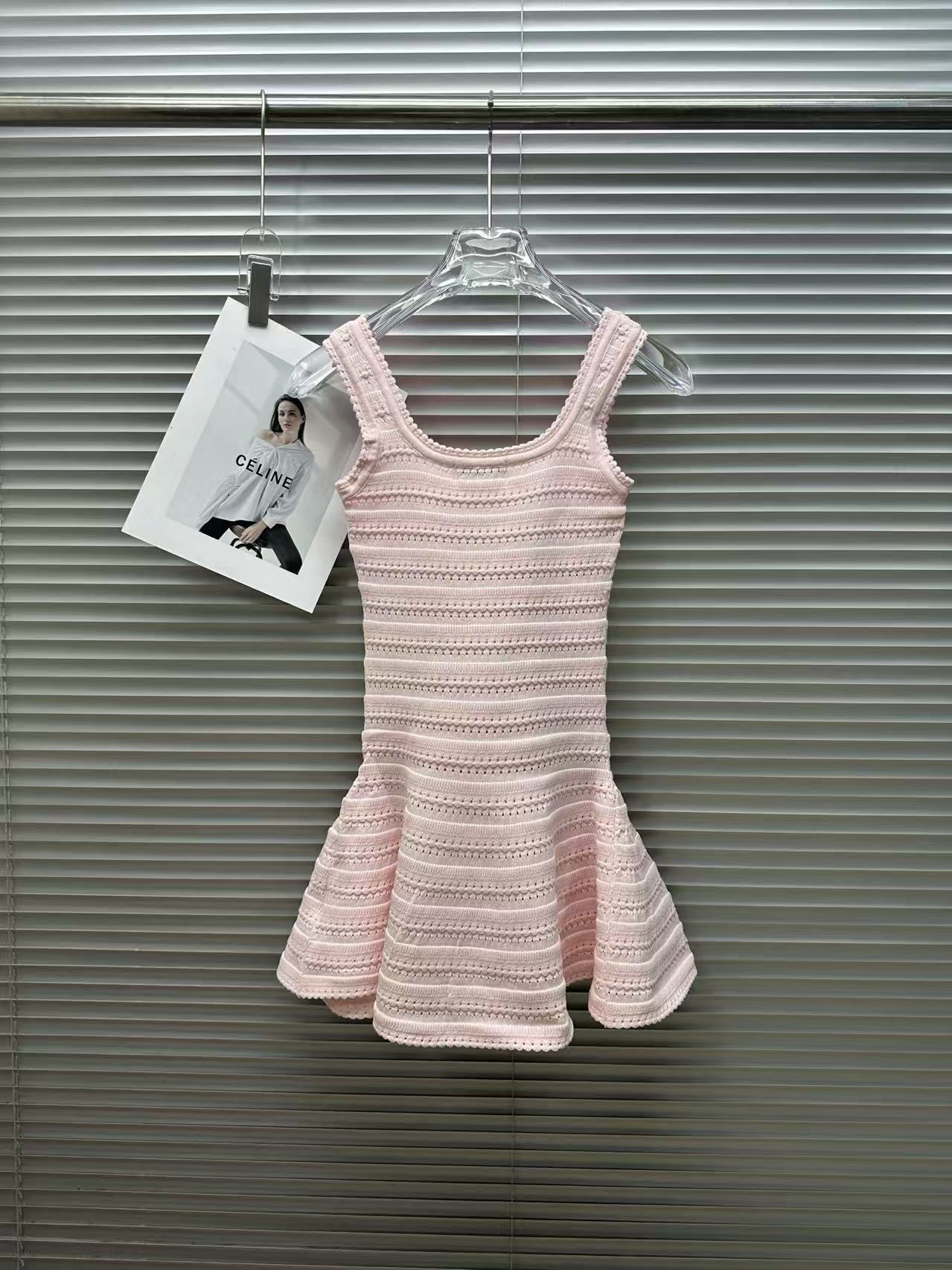 MIU Striped Fishtail Knit Tank Dress