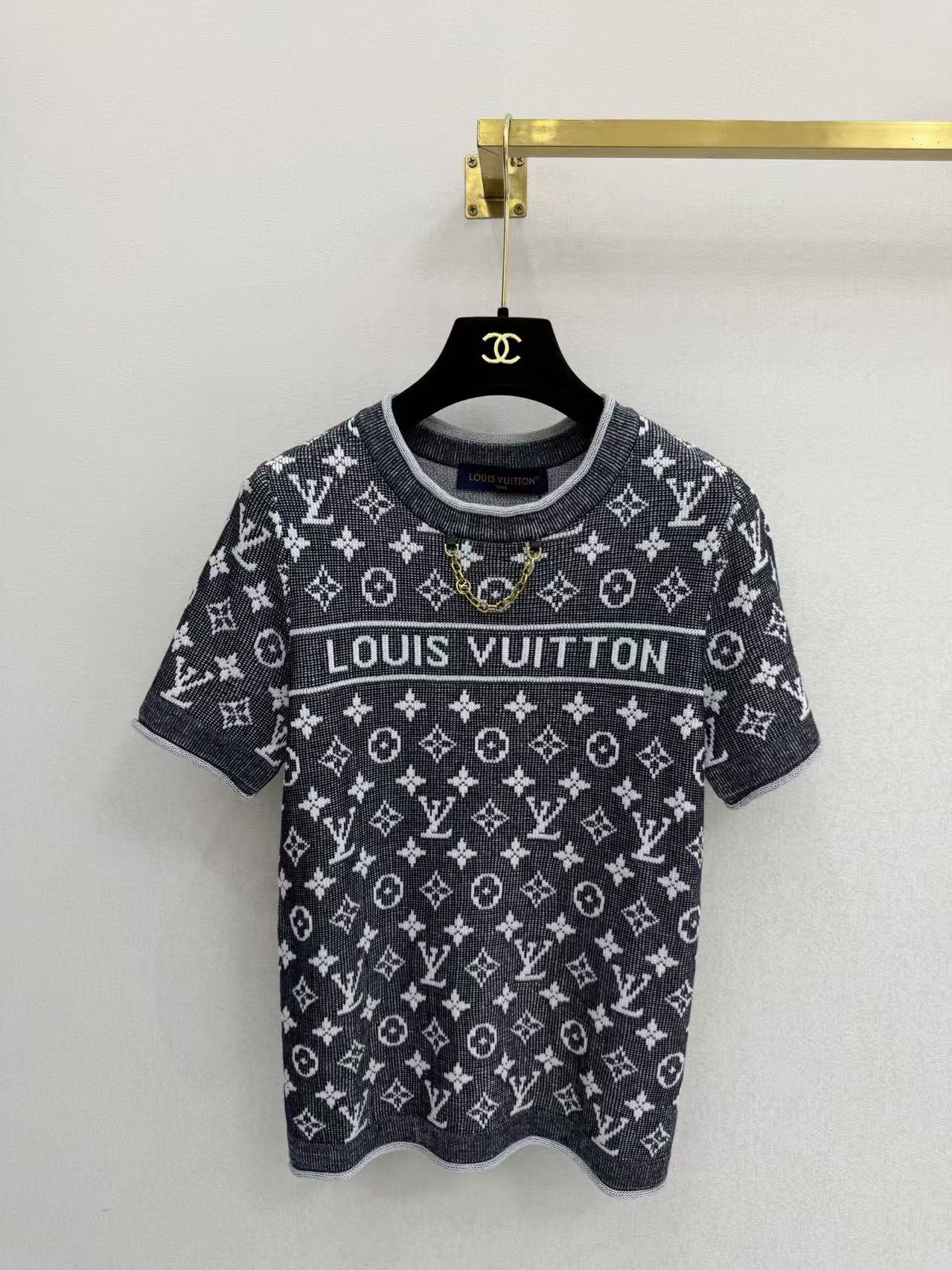LV Classic Monogram Short-Sleeve Knit T-Shirt
