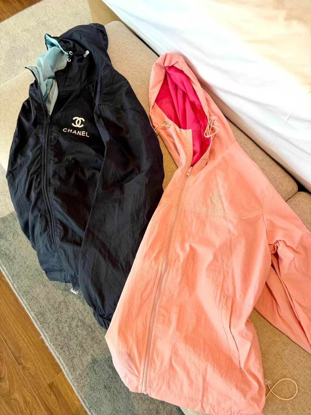 CC Hooded Double-C Logo Lightweight Windbreaker Jacket