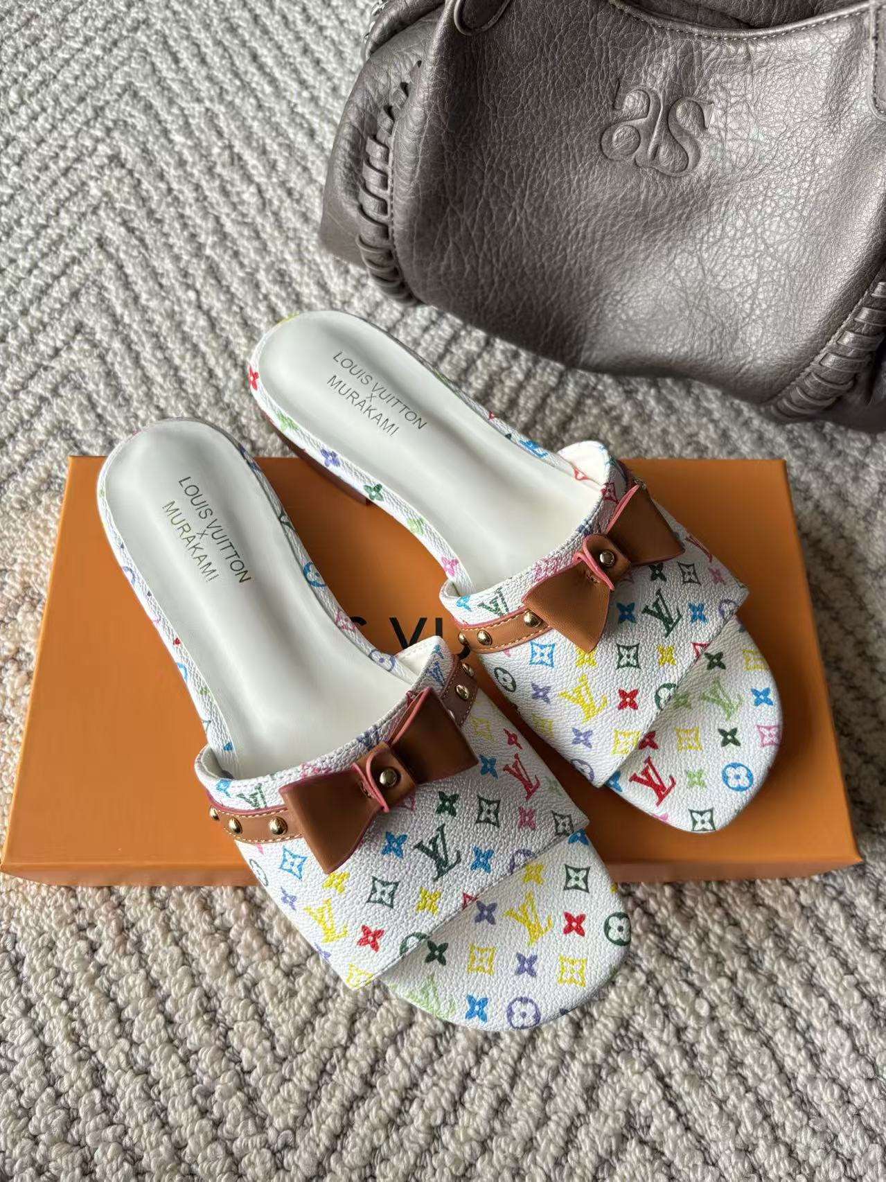 LV Monogram Bow Slip-On Slippers